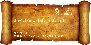 Ujfalusy Lóránt névjegykártya